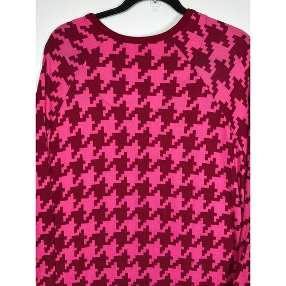 Comfort Code by CuddlDuds Brushed Ultra Knit Henley Lounger Dress Red Pink Sz 1X - Picture 6 of 10